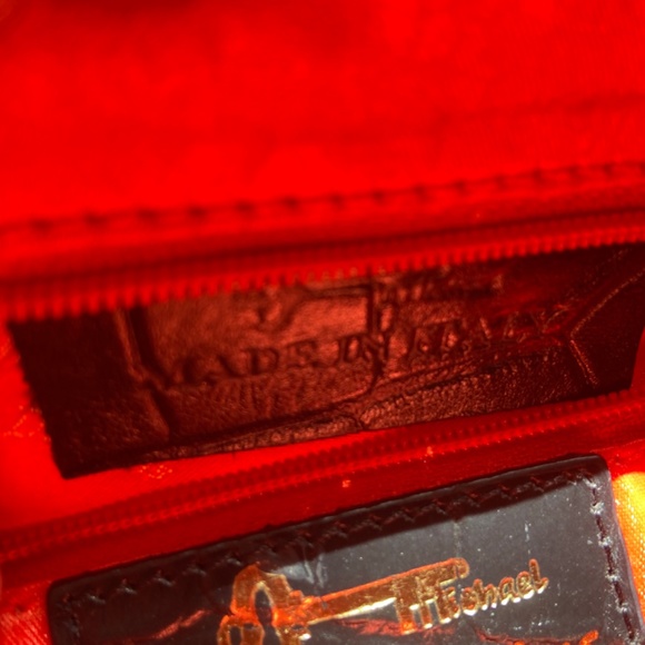 Pristine Michael Rovi Italian crocco embossed leather satchel - Picture 10 of 16